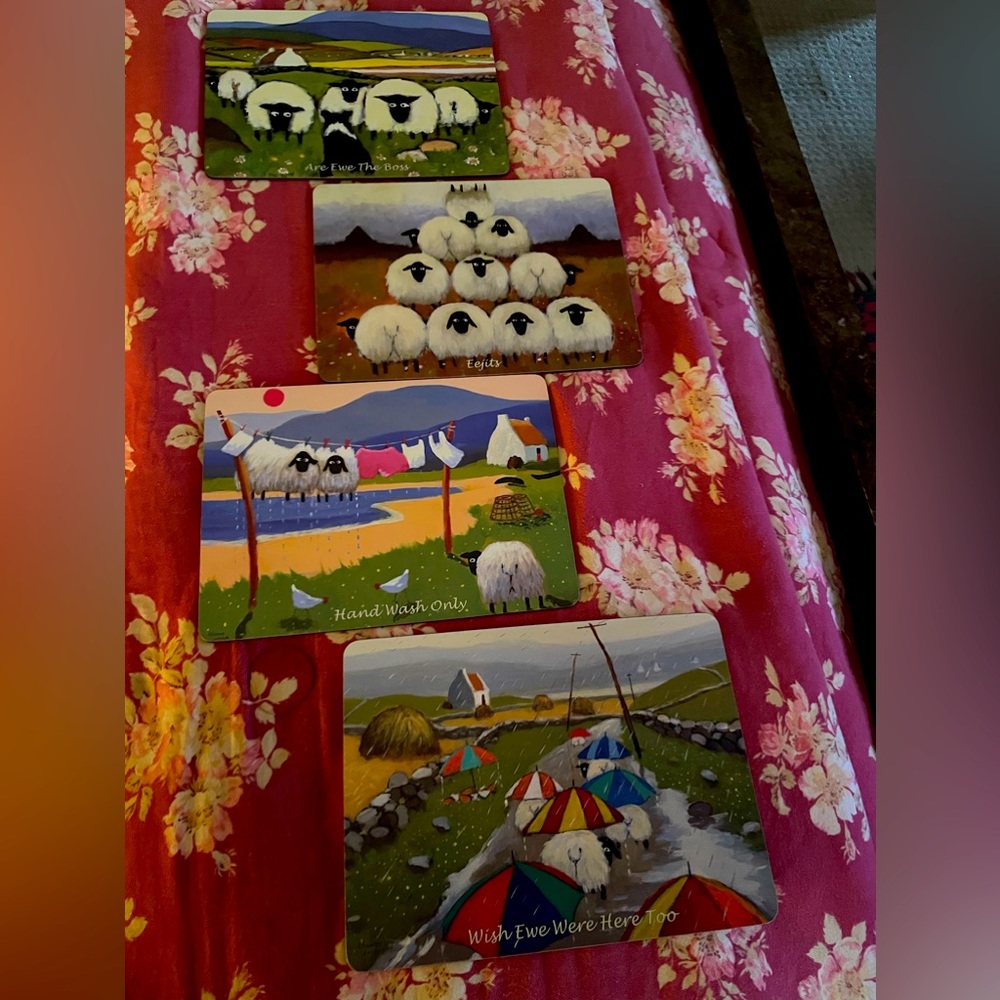 Thomas Joseph Sheep Cork Art Placemats/4